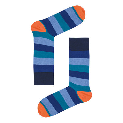 Blue Multi Stripe Socks – Sock Subs